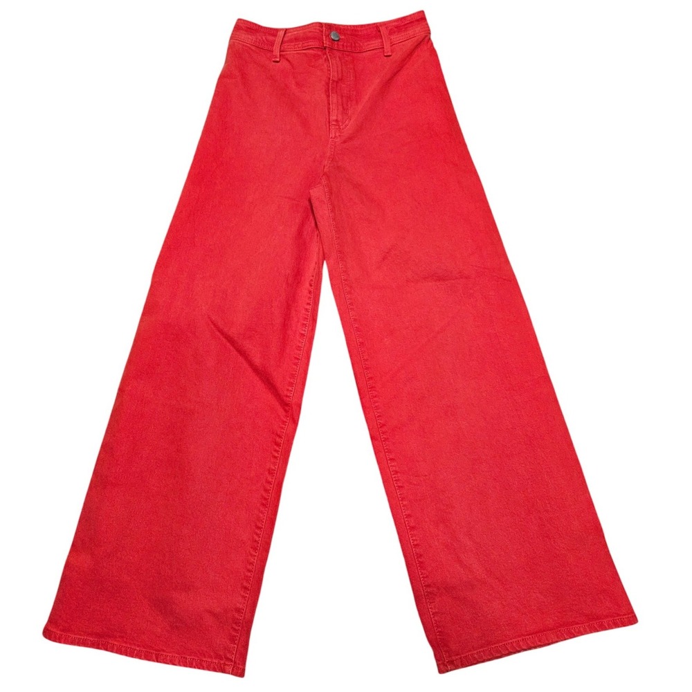 Universal Thread Sailor Wide Leg Red High Rise Denim Pants Size 2 - Picture 2 of 7